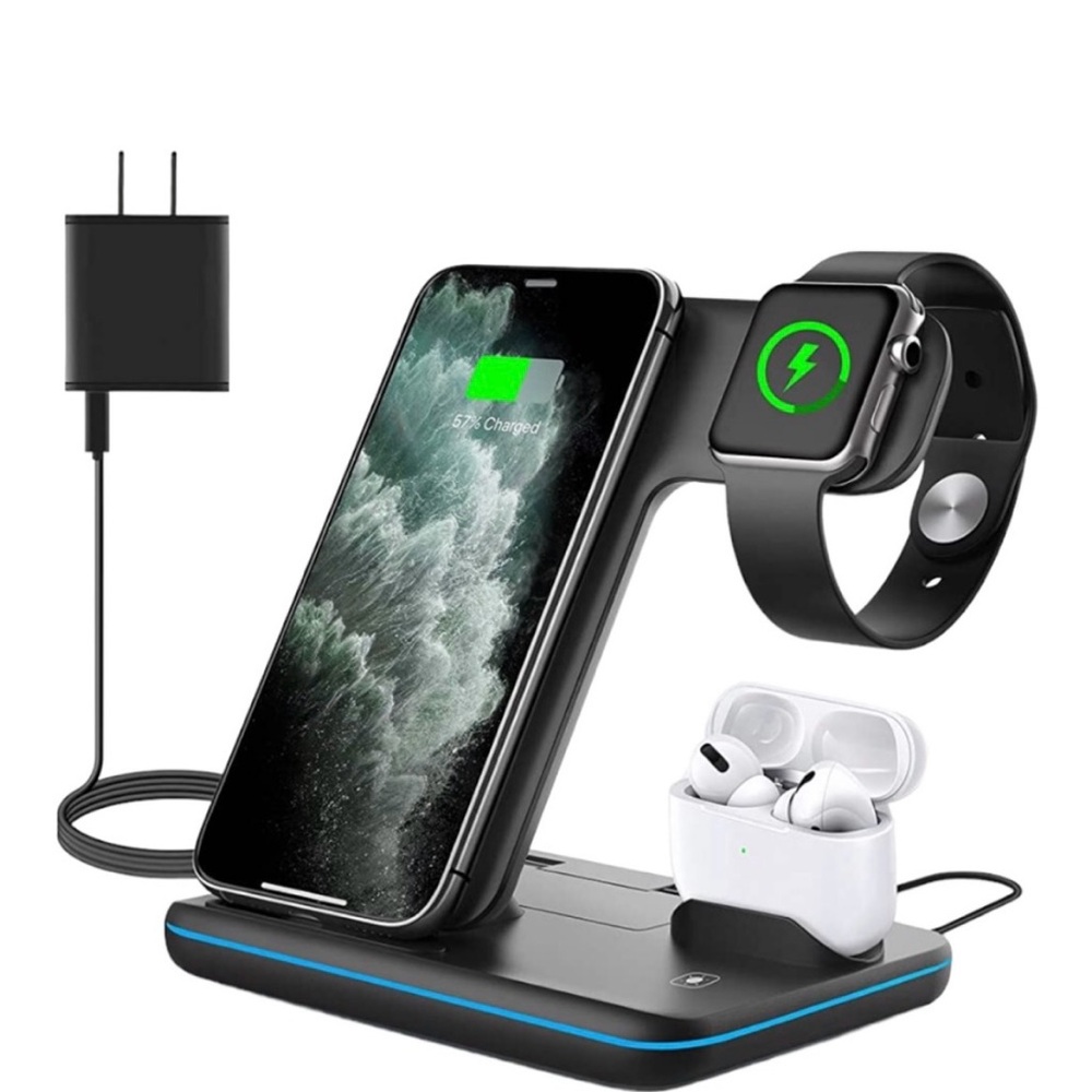 3 in One Wireless Charging Station for Apple iWatch Airpods Pro iPhone 14/13...